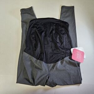 Isabel Maternity XS Crossover Panel Gray and Black‎ Leggings